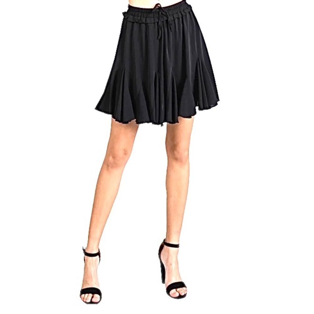 Papermoon Flirty black ruffled skater skirt